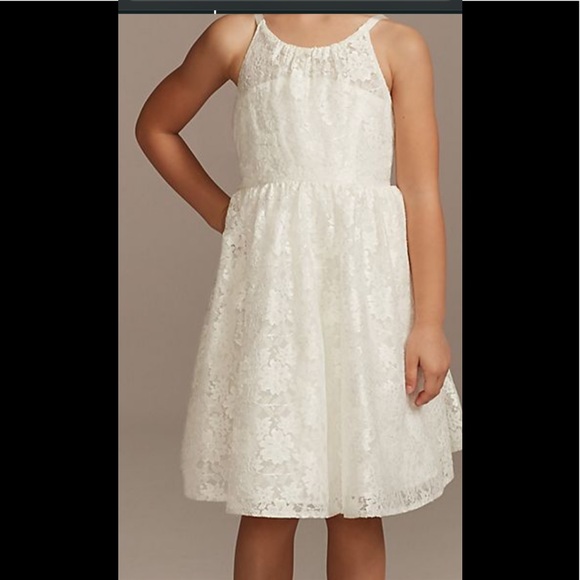 Lace Tie-Back Flower Girl dress - Picture 1 of 2